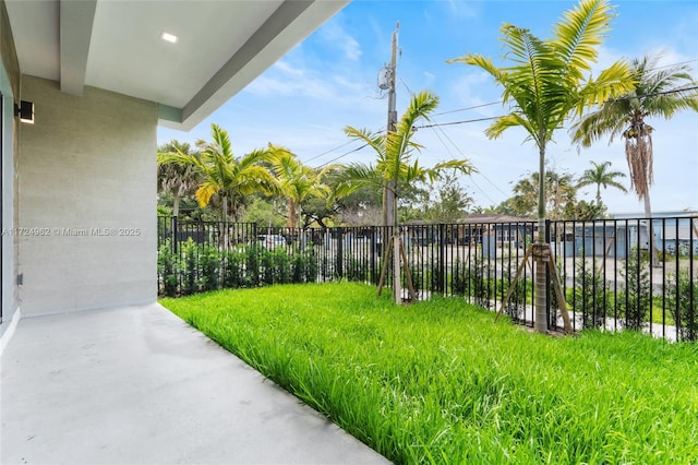 view of yard with fence
