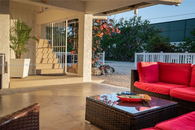 view of patio with an outdoor living space