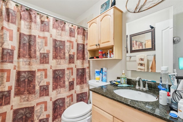 bathroom with vanity and toilet