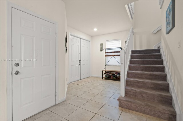 view of tiled foyer