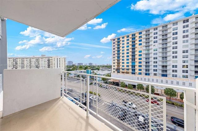 balcony featuring a city view