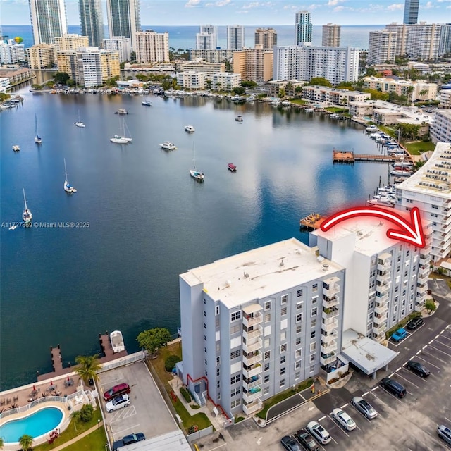 430 Golden Isles Dr Unit 707, Hallandale Beach, FL 33009 - view of urban area with a nearby body of water