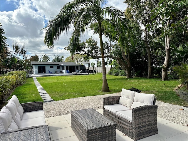 view of patio / terrace with an outdoor living space