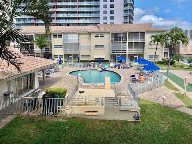 view of pool with a patio