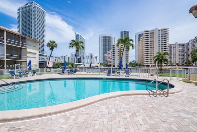 view of pool with a patio