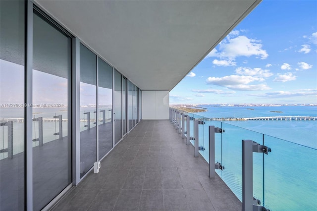 balcony with a water view