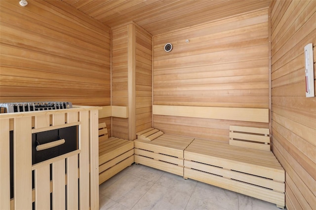 view of sauna / steam room featuring tile patterned flooring