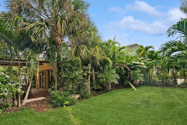 view of yard with fence