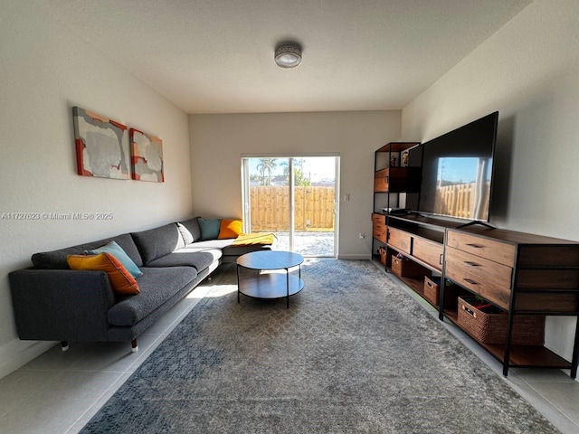 view of tiled living room