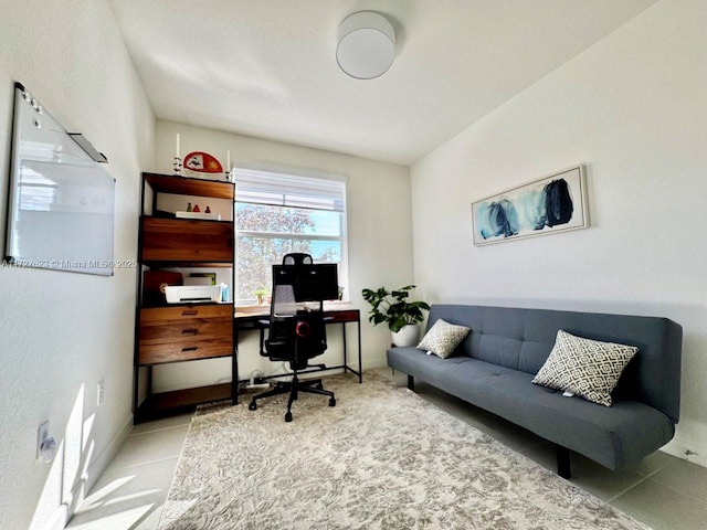 office area featuring light tile patterned floors