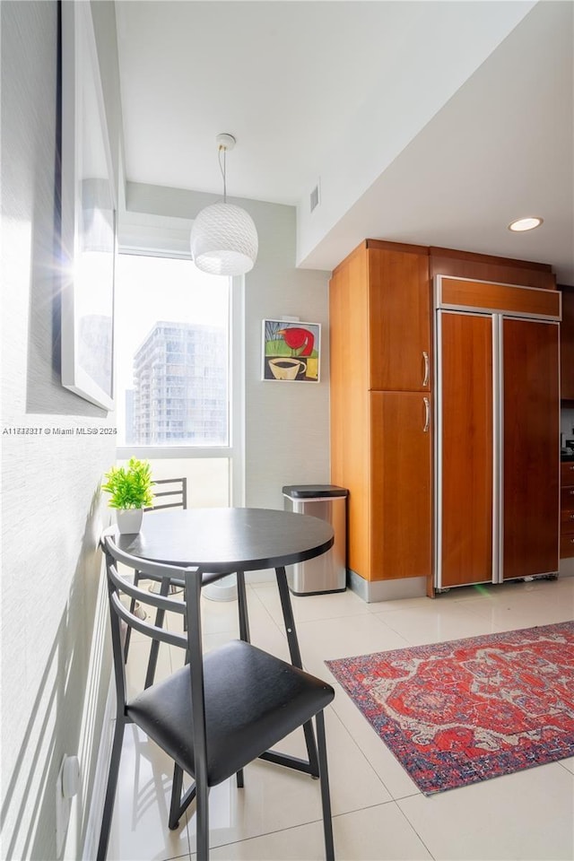 view of tiled dining area