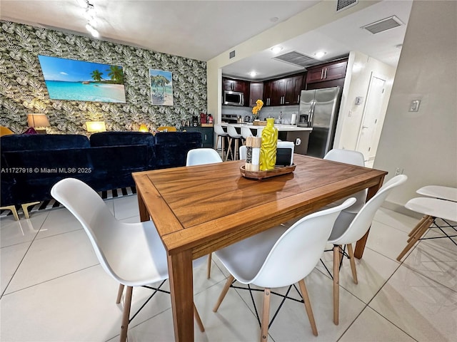 view of tiled dining area