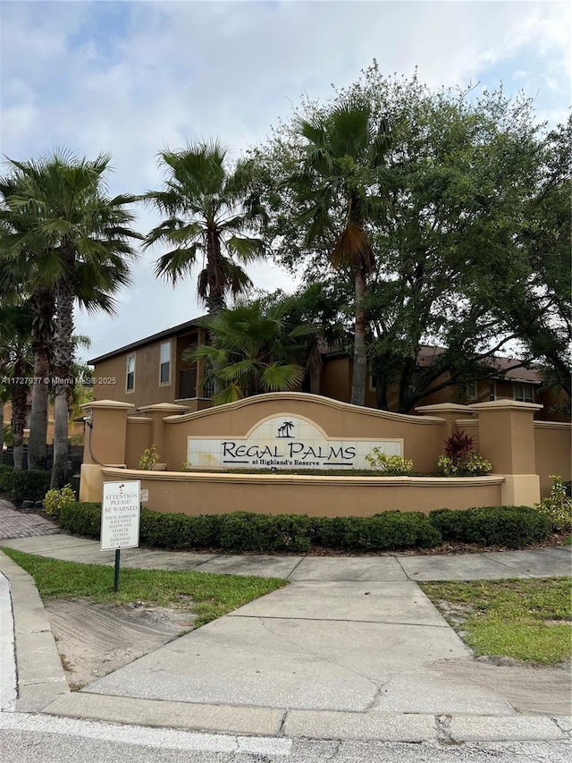 view of community sign