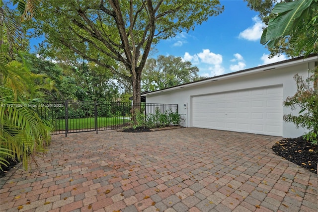 view of garage