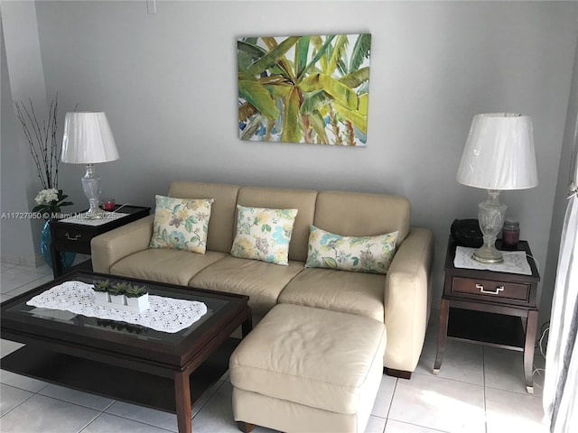 view of tiled living room