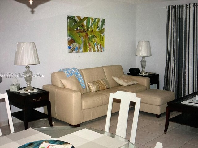 view of tiled living room