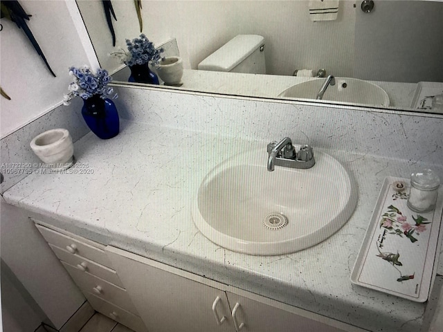 bathroom with toilet and vanity