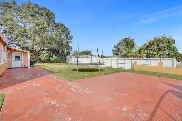 view of patio / terrace with a trampoline