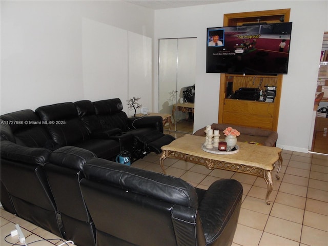 view of tiled living room