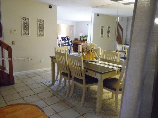 view of tiled dining room