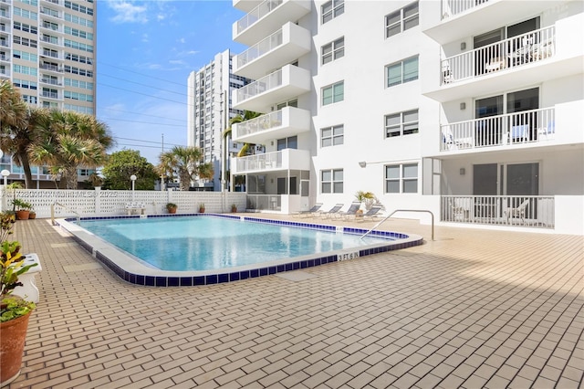 view of pool with a patio