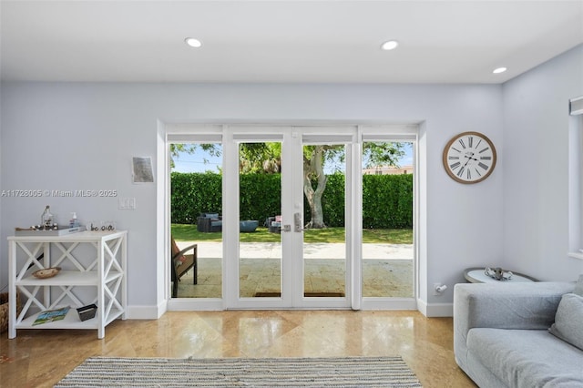 doorway with french doors