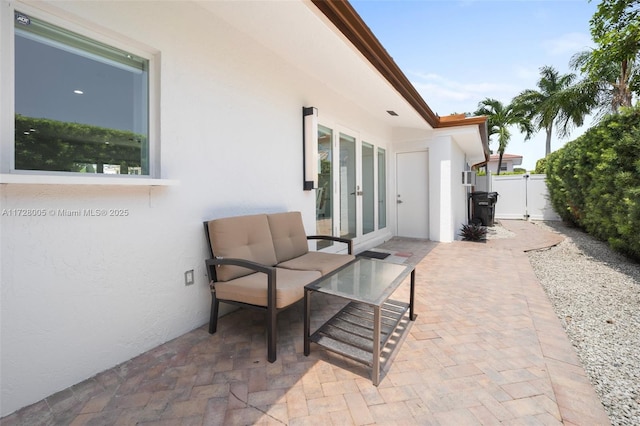 view of patio featuring french doors