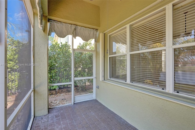 view of unfurnished sunroom