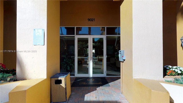 view of exterior entry with french doors