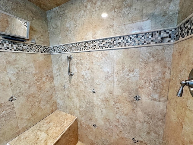 room details with a tile shower