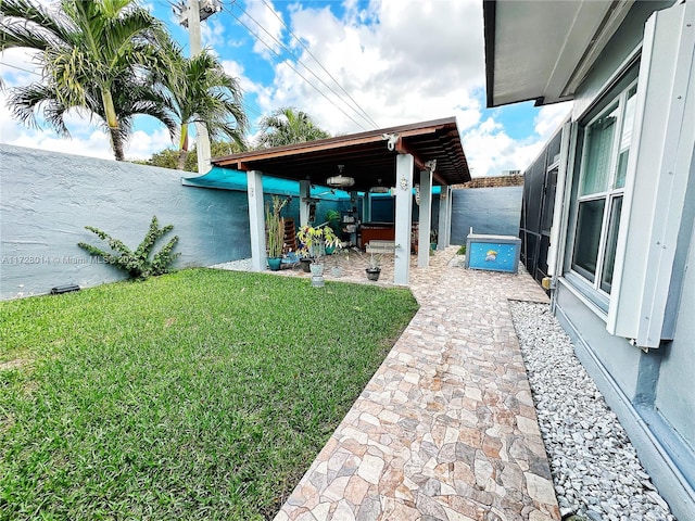 view of yard with a patio area