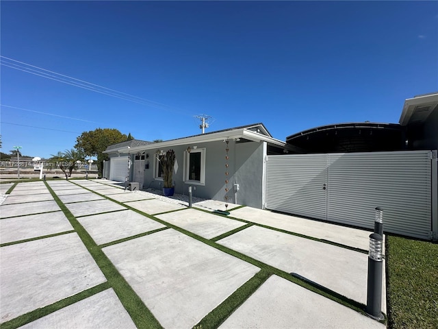 exterior space featuring a garage