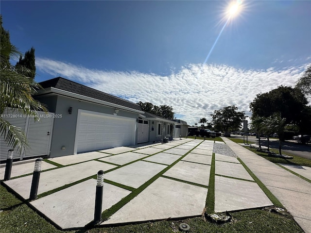 exterior space with a garage