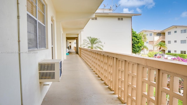 balcony featuring heating unit