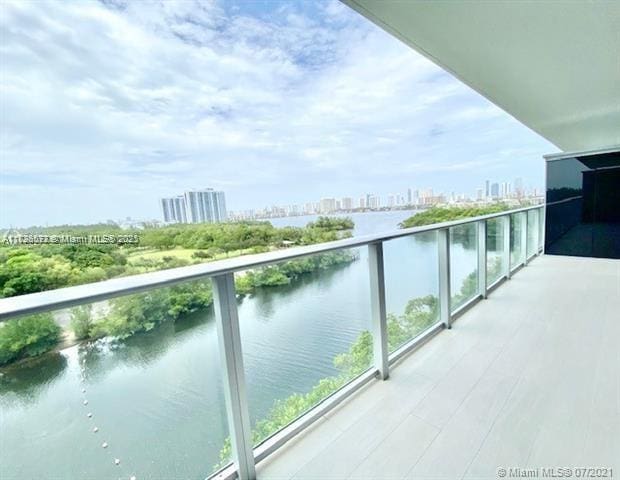 balcony with a water view