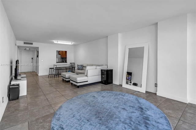 view of tiled living room