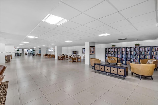 interior space featuring a paneled ceiling