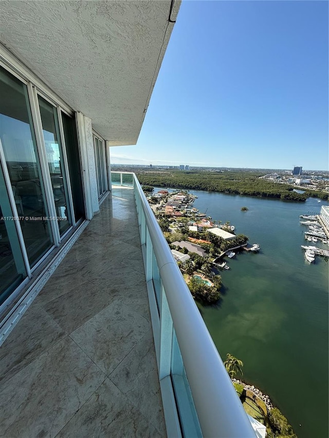 balcony with a water view