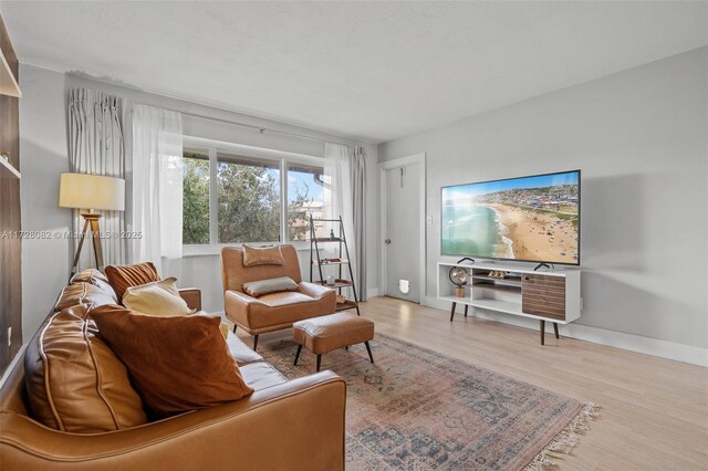 1400 NE 191st St Unit 307, Miami, FL 33179 - living area featuring wood finished floors and baseboards