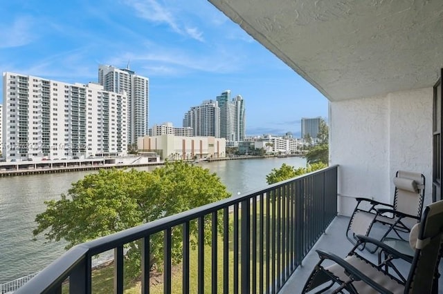 balcony with a water view