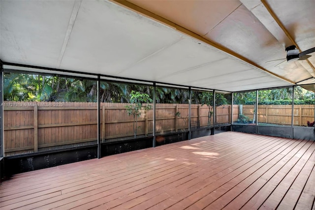 deck featuring ceiling fan