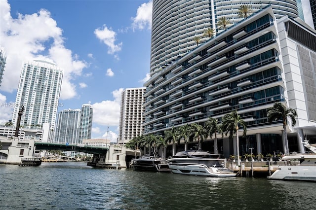 exterior space featuring a dock