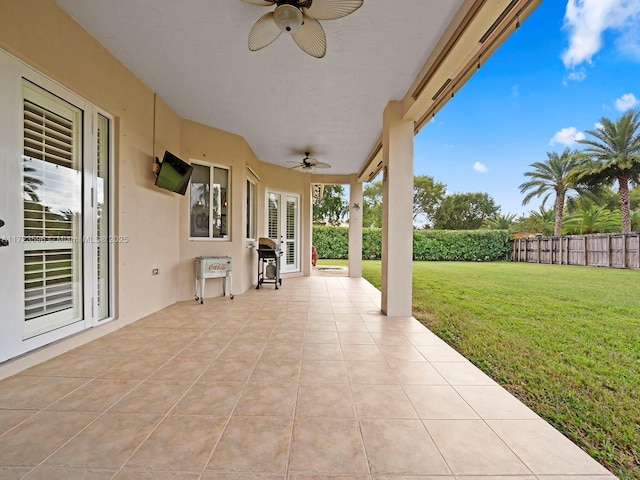 view of patio / terrace with ceiling fan