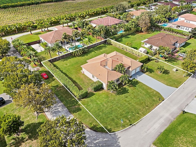 aerial view featuring a rural view