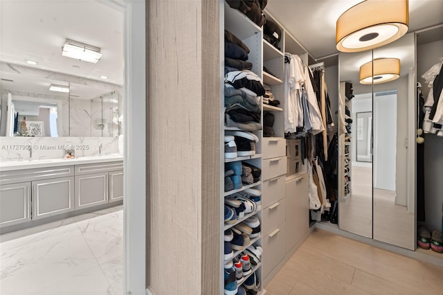 walk in closet with sink