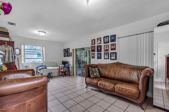 view of tiled living room