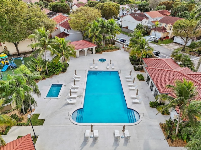 view of pool with a patio