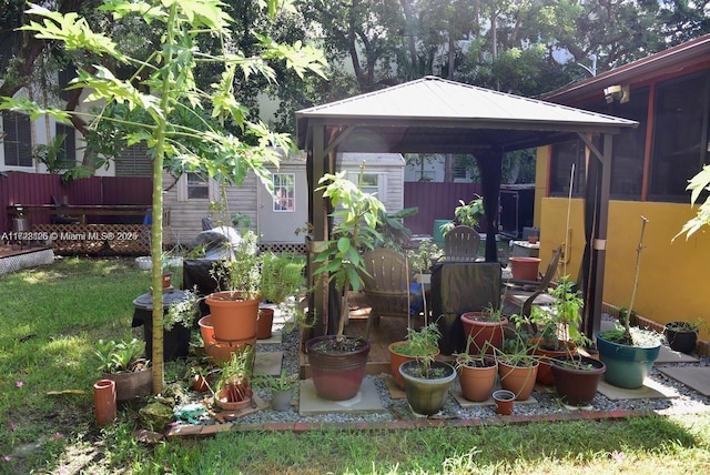 view of yard featuring a gazebo