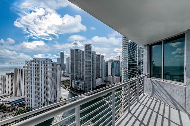 balcony with a water view