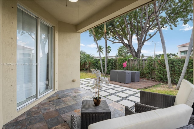 view of patio featuring outdoor lounge area